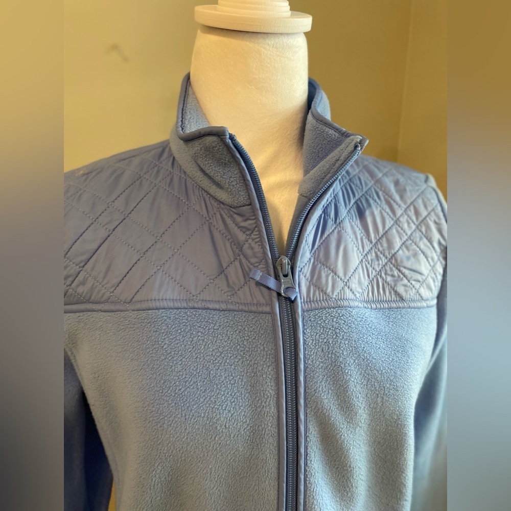 Women Talbots‎ fleece jacket blue Medium/P quilted full zip - Picture 2 of 7
